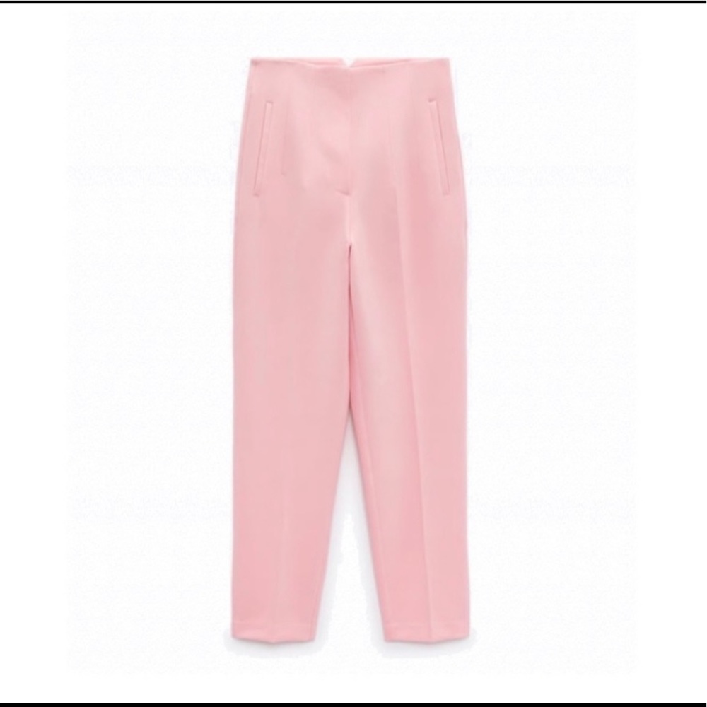 Zara bubble gum high waisted pant